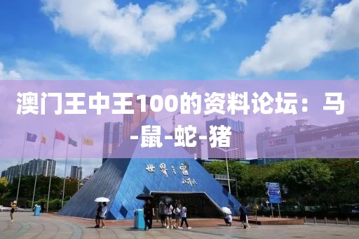 澳门王中王100的资料论坛：马-鼠-蛇-猪