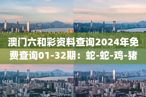 澳门六和彩资料查询2024年免费查询01-32期：蛇-蛇-鸡-猪