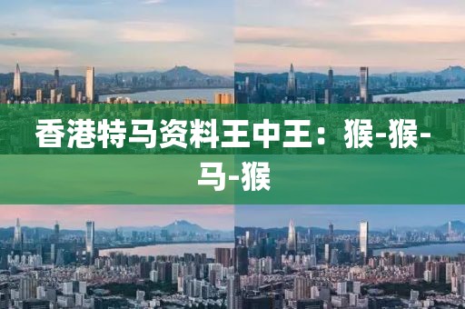 香港特马资料王中王：猴-猴-马-猴