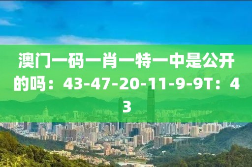 澳门一码一肖一特一中是公开的吗：43-47-20-11-9-9T：43